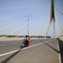 A deserted view of Signature bridge amid lockdown announced in Delhi due to Coronavirus.