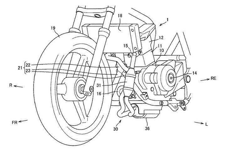 Suzuki's updated 250 cc parallel-twin engine patent.
