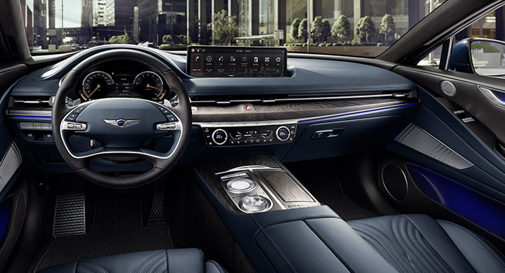 The interior of the Genesis G80 sedan