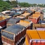 Trucks are seen parked during the nationwide lockdown amid coronavirus pandemic, in Kolkata.