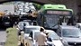 Vehicles stuck in a massive traffic jam during a government-imposed lockdown as a preventive measure against the coronavirus at Minto Road near Connaught Place in New Delhi.