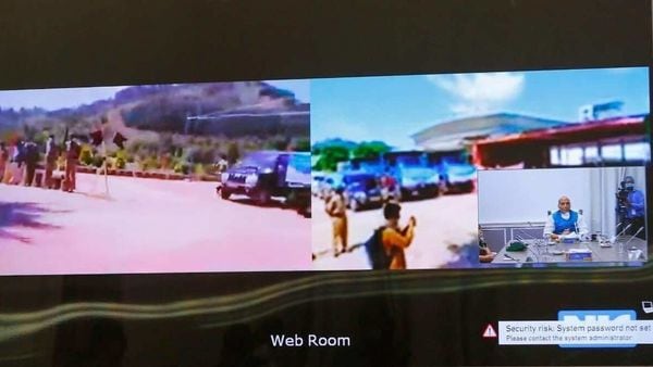 Defence Minister Rajnath Singh on Friday inaugurated the Link Road to Kailash Mansarovar yatra via video conferencing. (Photo courtesy: Twitter/@rajnathsingh)
