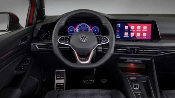 The cockpit of the 8th generation Volkswagen Golf GTI 