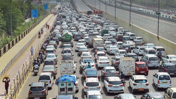 Traffic congestion seen at Delhi-UP border during lockdown 4.0. (PTI)