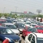 Traffic congestion is seen at a toll booth on Delhi-Noida Direct (DND) Flyway during the fourth phase of nationwide lockdown to curb the spread of coronavirus, in Noida.