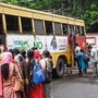 File photo: Kerala High Court employees board a bus, arranged for them, as offices open during the fourth phase of Covid-19 lockdown, in Kochi. (PTI)