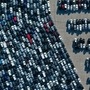 Aerial view of stationed rental cars parked amid the coronavirus pandemic. (File photo used for representational purpose). (AFP)