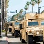 The National Guard patrol on Fairfax Avenue in Los Angeles, California. (AFP)