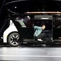 File photo: Kyle Vogt, chief technology officer, president and co-founder of Cruise stretches from a Cruise Origin autonomous vehicle during its unveiling. (REUTERS)