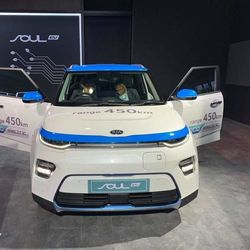 Kia Soul EV displayed during the Auto Expo 2020