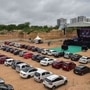 Bengaluru's Bethel AG Church conducted a drive-in worship service where the congregation attended in the comfort of their cars to maintain physical distancing during the Covid-19 pandemic. (PTI)