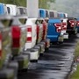 File photo of 2020 Ford Motor Co. F-150 trucks on display at a car dealership in Peoria, Illinois, US. (Bloomberg)