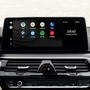 With Android Auto, the display will be split with the primary app or app drawer being placed to the left, while on the right the clock or a small media window will be displayed if one chooses to play music.
