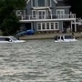 A daring rescue operation of a sinking boat ended in a disaster with a Jeep Wrangler and a Ford F-150 Raptor drowning in the process. (Photo courtesy: Facebook/@liftsladdersanddocks)