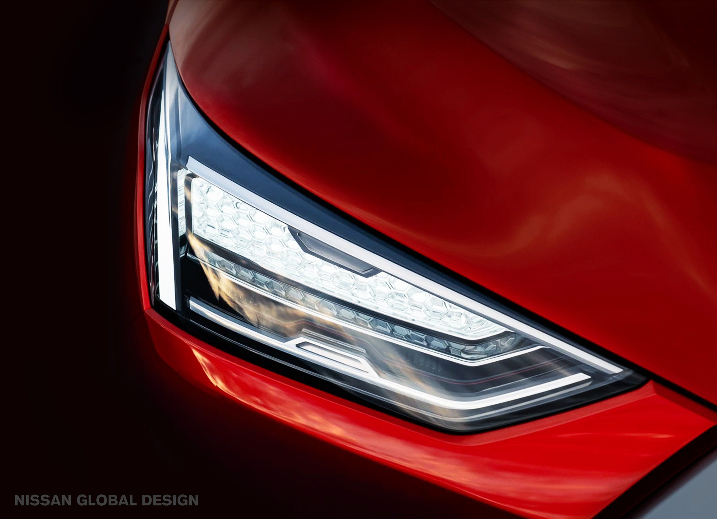 Nissan's upcoming sub-compact SUV will feature a sharp head light unit on either side.