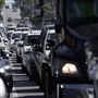 Heavy vehicular traffic is seen in the Ocean Beach neighbourhood of San Diego, California, US, ahead of the Fourth of July holiday. (REUTERS)