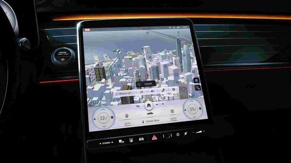 The S-Class will come standard with a 12.8-inch OLED touchscreen - the main vehicle control display.