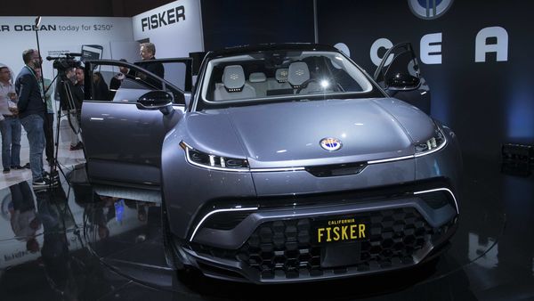 A Fisker Ocean electric luxury SUV on display which is expected to go on sale by 2022. (Bloomberg)