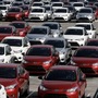 Newly assembled Toyota Vios sedans are seen at a stockyard of the Toyota Philippines manufacturing plant in Sta Rosa, Laguna, south of Manila August 11, 2014. (File photo) (REUTERS)
