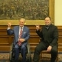 Tesla CEO Elon Musk with Greg Abott, Governor of Texas, after the state was finalised for the electric carmaker's second US gigafactory site. (Photo courtesy: Twitter/@GregAbbott_TX)