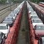 New Mercedes-Benz automobiles are transported on railway wagons. (Representational File Photo) (Bloomberg)