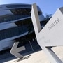 An arrow in front of the Mercedes-Benz Museum shows the way to the Daimler headquarters in Stuttgart, Germany. (Representational File Photo) (REUTERS)