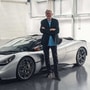 Gordon Murray poses with the T.50 hypercar.