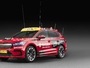 The red-painted Skoda Enyaq iV electric SUV that will debut as the lead vehicle in Tour de France.