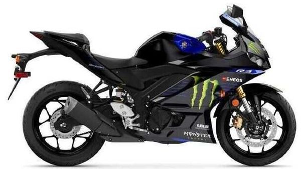 Yamaha YZF-R3 in Monster Energy MotoGP colours. 