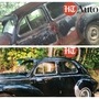Before and after images of the restored Peugeot 203. (Photo courtesy: Facebook profile of Chathura Vithanage/ @/vithanage.chathura)