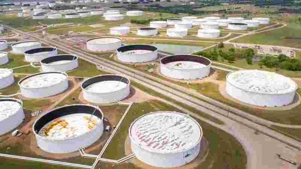 FILE PHOTO: Crude oil storage tanks are seen in an aerial photograph at the Cushing oil hub in Cushing, Oklahoma, US. (REUTERS)