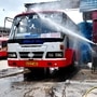 File photo of Karnataka State Road Transport Corporation bus getting sanitised. (ANI)