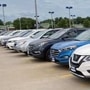 File photo of cars lined up at a used car retail store in United States. (REUTERS)
