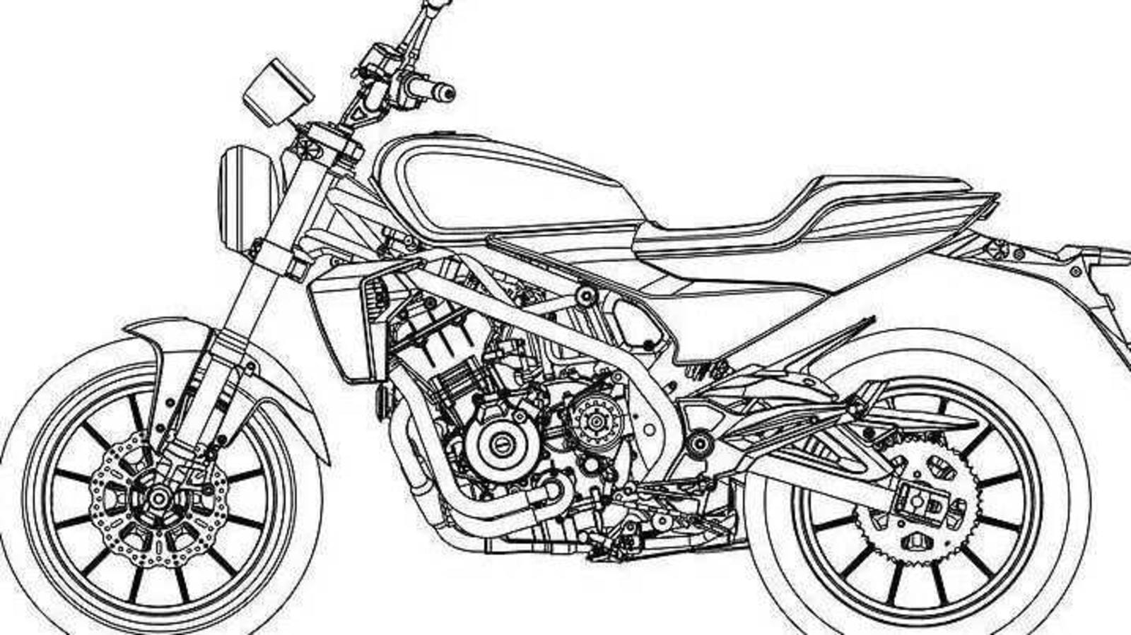 Motorcyclist on motorcycle drawing Motorcyclist on harley davidson  motorcycle  black and white drawing illustration  CanStock