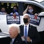 Supporters look on from their vehicle as US Democratic presidential candidate Joe Biden delivers remarks at a voter mobilization event in Durham, North Carolina. (REUTERS)
