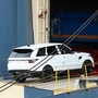 A Jaguar Land Rover SUV boards a vehicles carrier vessel at the Port of Southampton. (Bloomberg)