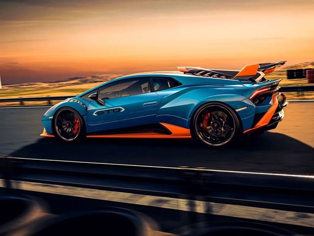 Thanks to the V10 aspirated engine with 630 hp and 565 Nm Torque, the Huracan STO can reach 100kmph in three seconds and 200kmph in nine. Brake duties are handled by a Brembo CCM-R carbon-ceramic which has been extracted from F1 race cars for added levels of stopping capabilities. Thanks to the V10 aspirated engine with 630 hp and 565 Nm Torque, the Huracan STO can reach 100kmph in three seconds and 200kmph in nine. Brake duties are handled by a Brembo CCM-R carbon-ceramic which has been extracted from F1 race cars for added levels of stopping capabilities.