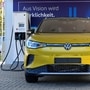 A Volkswagen ID. 4 electric vehicle is shown recharging at a EV charging station. (File Photo) (REUTERS)