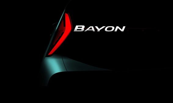 A glimpse of the boomerang-shaped tai lights of the new Bayon SUV is all that Hyundai revealed on Thursday.
