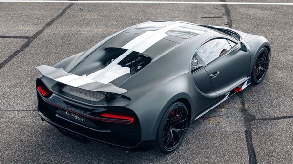 Rear view of the special edition Bugatti Chiron Sport