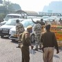 Heavy traffic jam at Gurugram-Delhi border as police stop vehicles for checking in view of the farmers' agitation over new farm laws. (PTI)