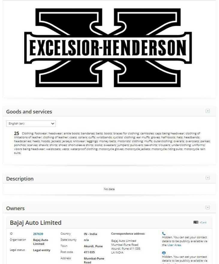 Till date Bajaj Auto has remained tight-lipped on the revival of Excelsior-Henderson name, though the new patent suggests otherwise. Image Courtesy: cycleworld.com Till date Bajaj Auto has remained tight-lipped on the revival of Excelsior-Henderson name, though the new patent suggests otherwise. Image Courtesy: cycleworld.com