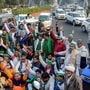File photo: Farmers stage a protest at Delhi-Noida border against new farm laws (PTI)