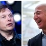 While Elon Musk (L) is one of the richest men in the world, Jeff Bezoz tops the list.