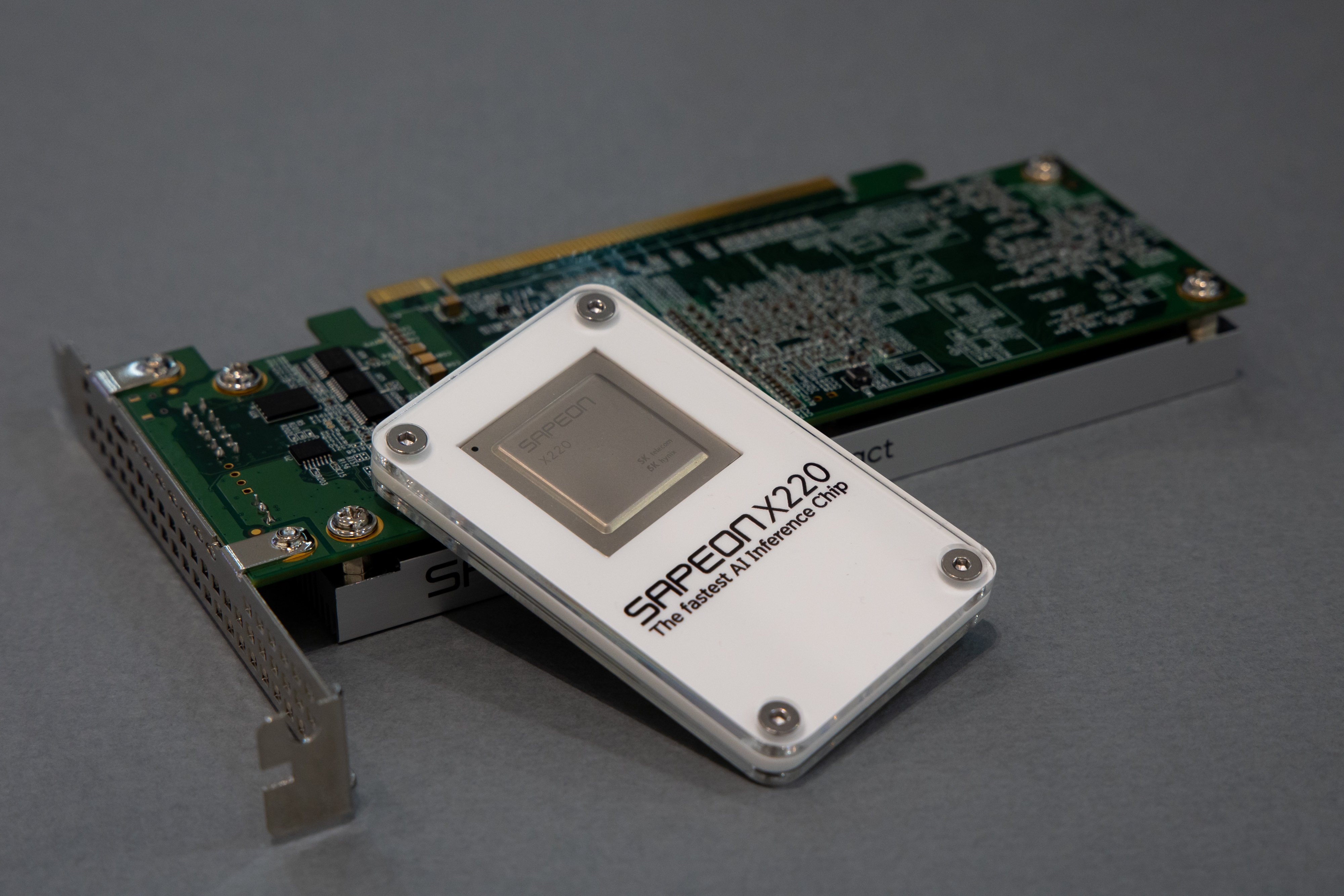File photo of a semiconductor chip and board designed to speed up servers that cater to a growing number of mobile devices - from drones to self-driving vehicles - that perform better with AI. File photo of a semiconductor chip and board designed to speed up servers that cater to a growing number of mobile devices - from drones to self-driving vehicles - that perform better with AI.