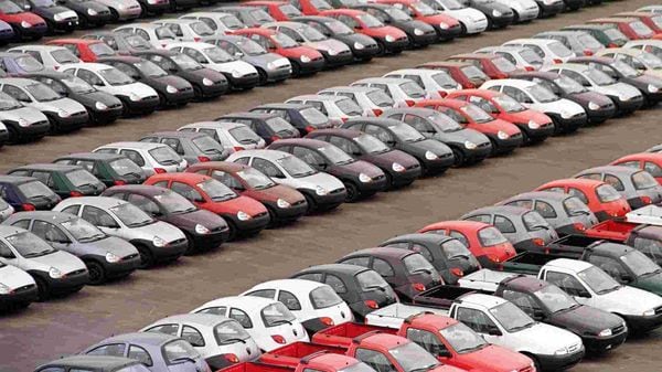 General view of thousands of Ford cars sitting on a lot in the industrial park of Sao Bernardo do Campo in Sao Paulo, Brazil. (File photo) (AFP)
