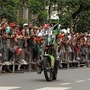 Pierre Cherpin of France rides his motorcycle during the symbolic start of the 2015 Dakar Rally in Buenos Aires. (AFP)