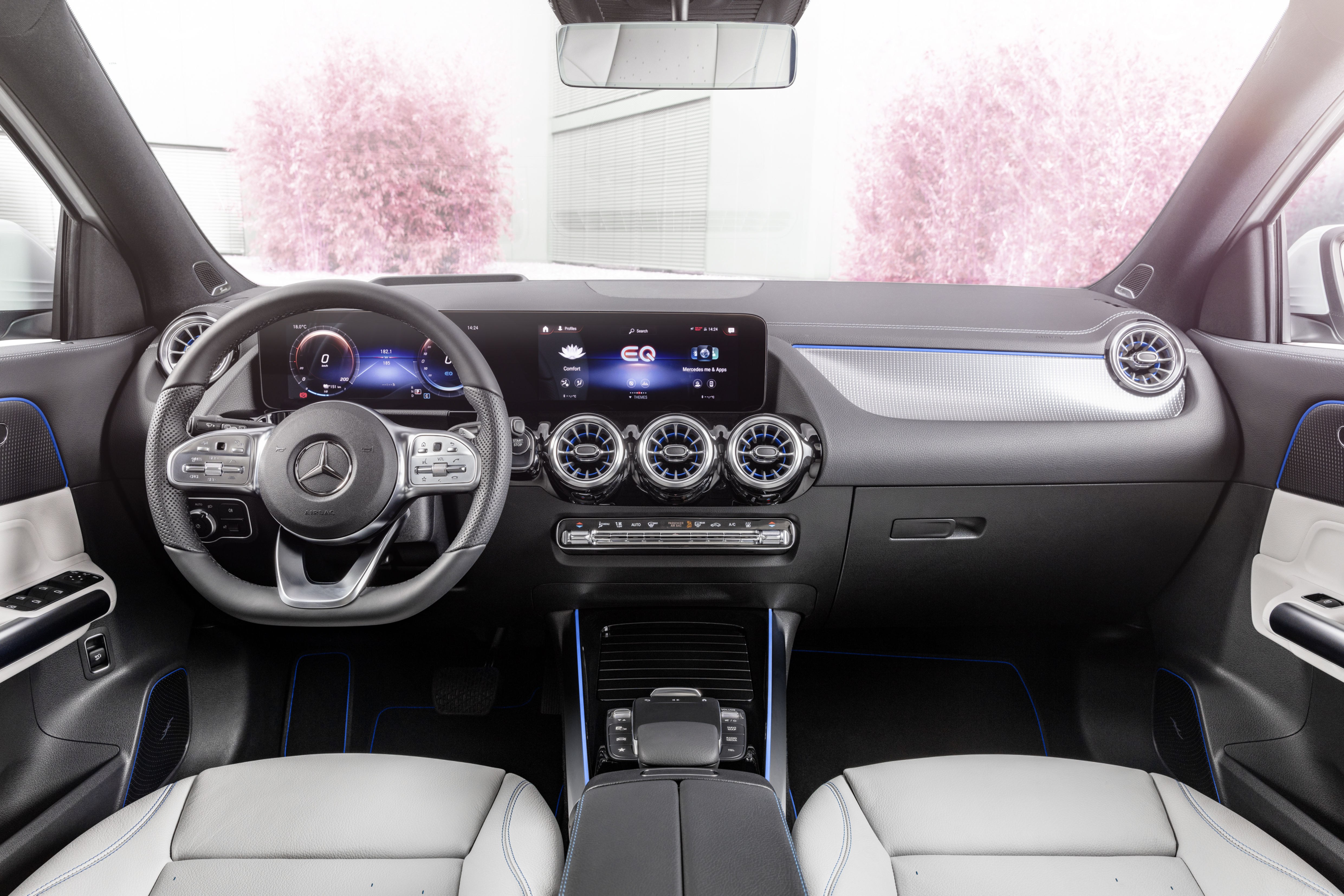 The interior of the new Mercedes EQA electric SUV.
