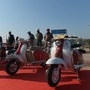 Lambretta scooters put on display during the 21 Gun Salute International Vintage Car Rally at India Gate in New Delhi. (File photo) (PTI)