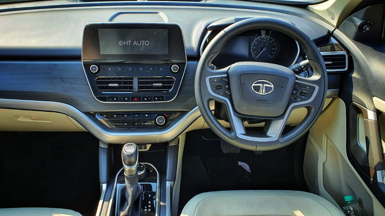 There is leather wrapping on the steering wheel and gear knob which makes the cabin feel rich. (Image: Sabyasachi Dasgupta/ HT Auto)